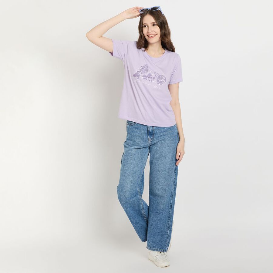 Ladies' Round Neck T-Shirt, Lilac, large image number null