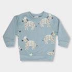 Infants Baby Blue Round Neck Regular Fit Sweatshirt, Teal Blue, small image number null