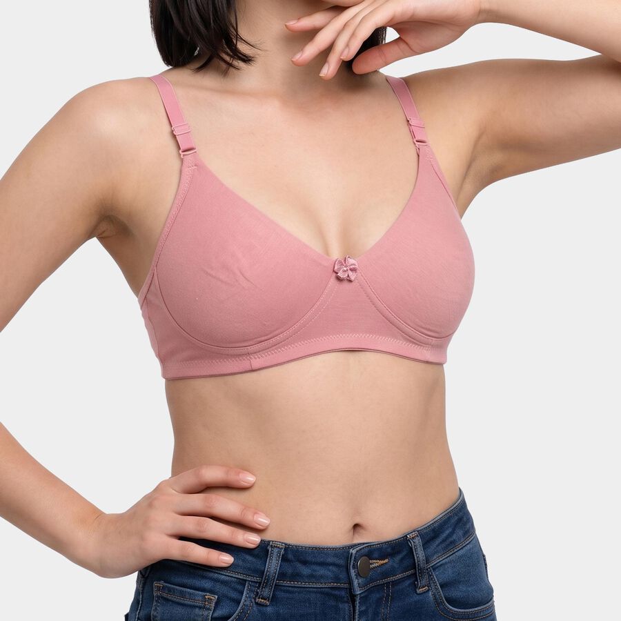 Women's Lilac Cotton Blend V Neck Bralette Bra, Lilac, large
