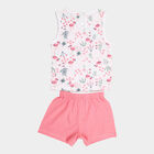 Infants Cotton Shorts Set, White, small image number null