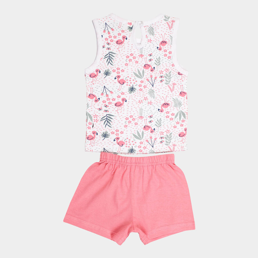 Infants Cotton Shorts Set, White, large image number null