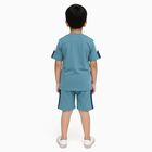 Boys' Light Blue Cotton Round Neck Printed Baba Suit, Light Blue, small image number null