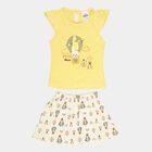 Chest Printed Skirt Top Set, Yellow, small image number null