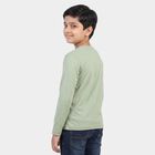 Boys' Sage Green Round Neck Regular Boys T-Shirt, Light Green, small