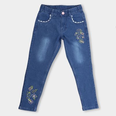 Girls' Buttoned Jeans