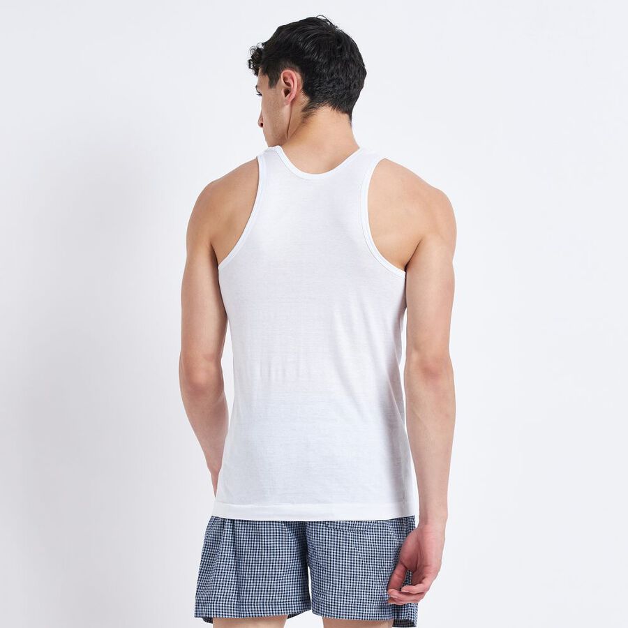 Men's Cotton Vest, White, large image number null