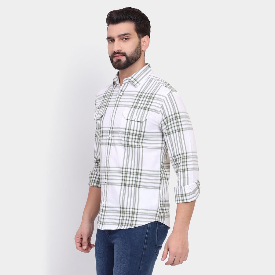 Men's 100% Cotton Casual Shirt, हल्का हरा, large