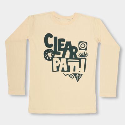 Boys' Soft Beige Round Neck Casual T-Shirt