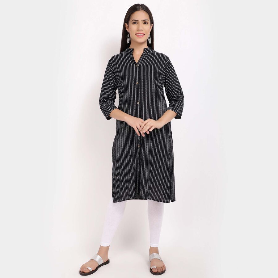 Printed Kurta, Black, large image number null