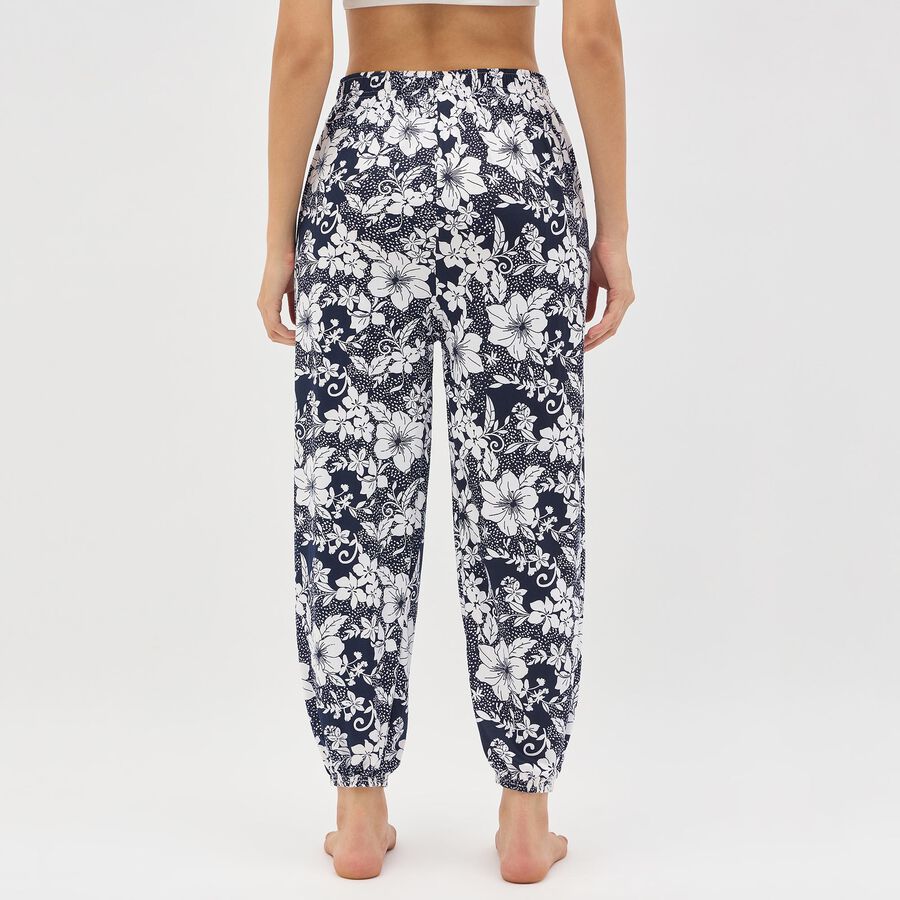 Women's Blue Skinny Fit Regular Style Harem Pants, Navy Blue, large image number null