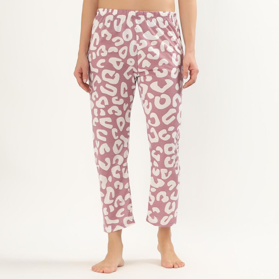 Women's Lilac Regular Fit Polka Dot Printed Pyjama, Lilac, large