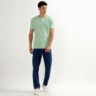 Men's Light Green Henley Neck Half Sleeve T-Shirt, Light Green, small image number null