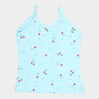 Girls Cotton Solid Vest, Aqua, small image number null