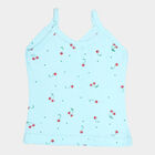 Girls Cotton Solid Vest, Aqua, small image number null