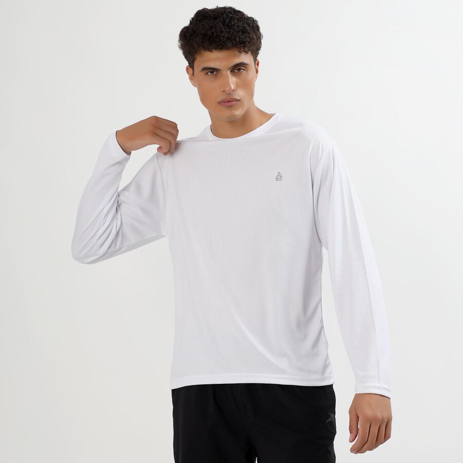 Men's Bright White Crew Neck Casual T-Shirt, White, large image number null