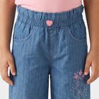 Girls Blue Wide Leg Jeans, Mid Blue, small