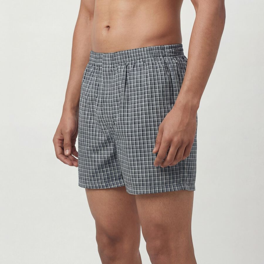 Men's Dark Grey Regular Fit Solid Boxers, Dark Grey, large