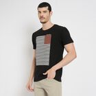 Men's Round Neck Half Sleeves T-Shirt , Black, small
