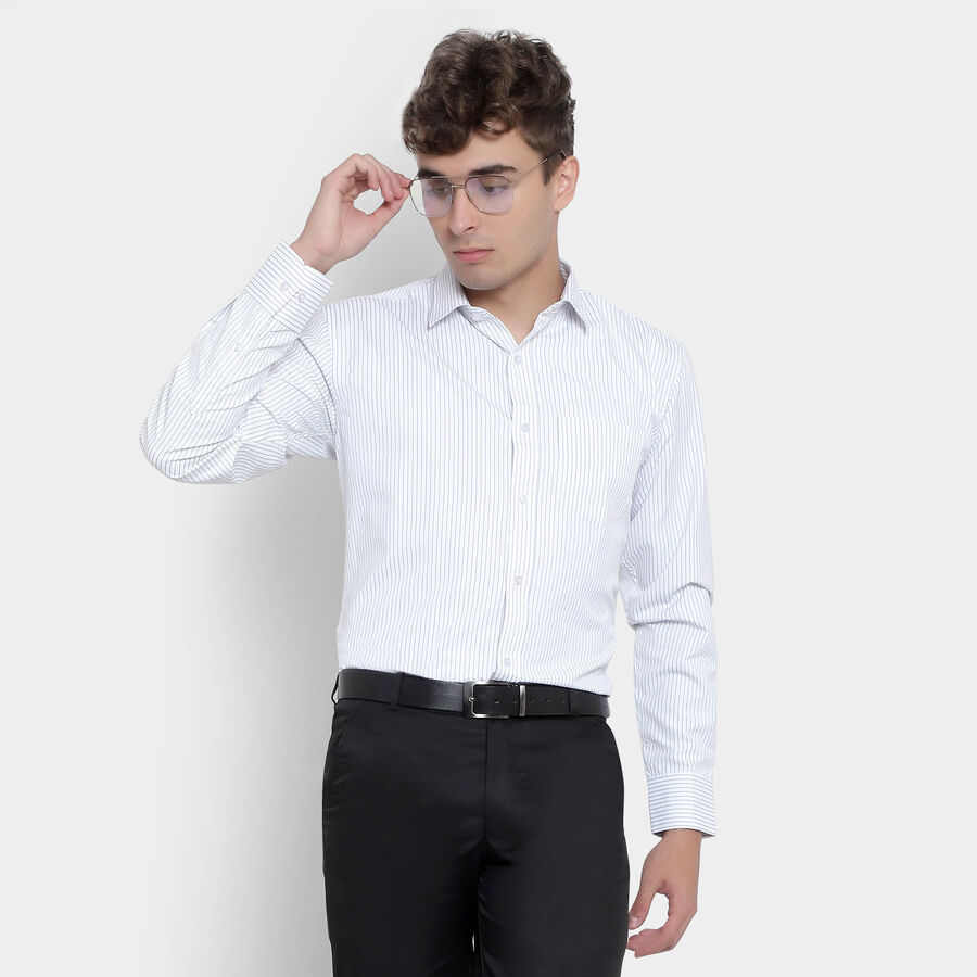 Stripes Formal Shirt, Light Grey, large image number null