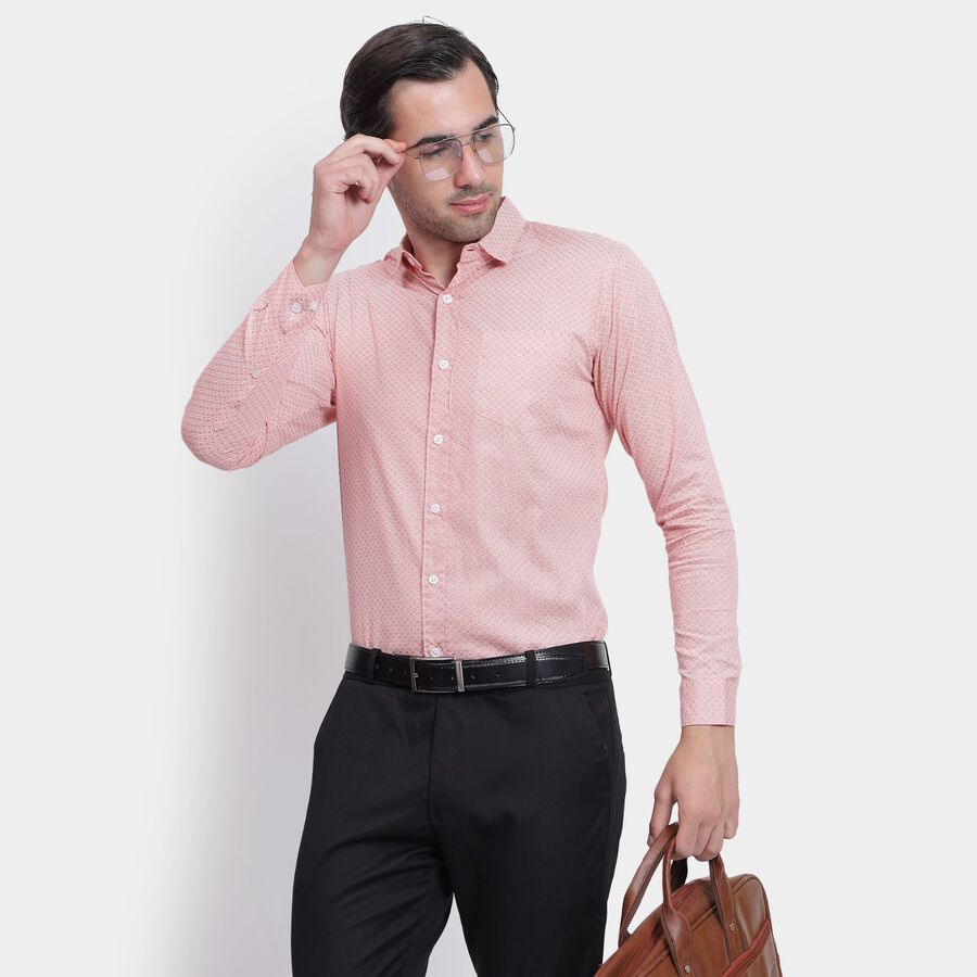 Men's Cotton Casual Shirt, हल्का गुलाबी, large image number null