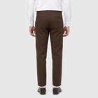 Men's Brown Slim Fit Drawstring Chino Trousers, भूरा, small