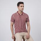 Men's Pink Polo Collar Casual Half Sleeve T-Shirt, गुलाबी, small