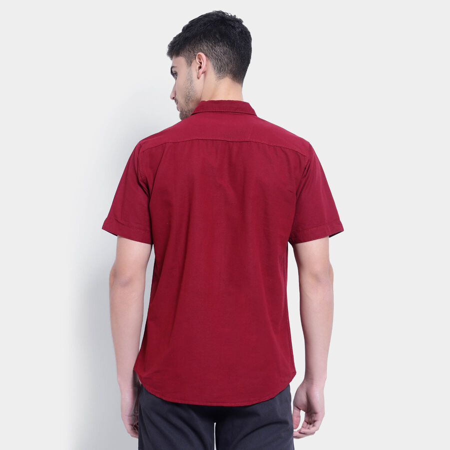 Cotton Solid Casual Shirt, Maroon, large image number null