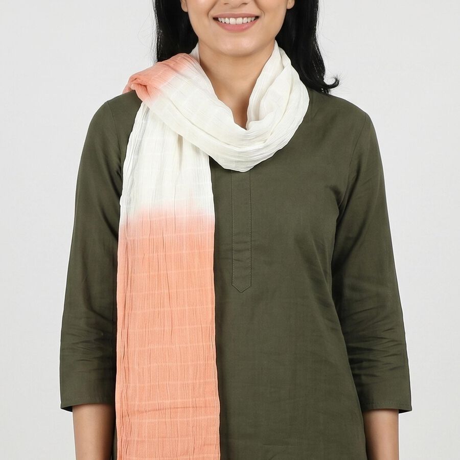 Women's Peach Regular Printed Dupatta, Peach, large