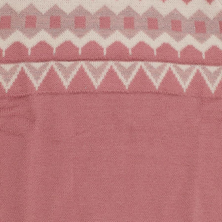 Girls' Soft Dusty Pink Crew Neck Knit Pullover, Pink, large image number null