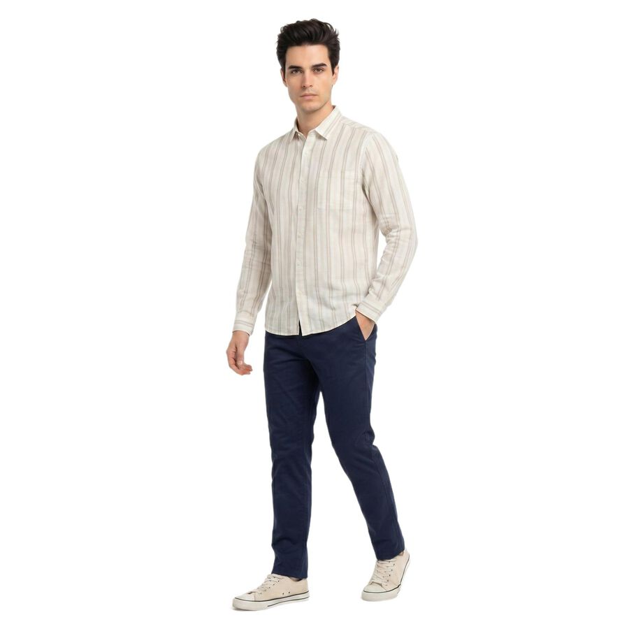 Men's Beige Cotton Regular Fit Casual Shirt, गहरा पीला, large