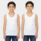 Boys White Round Neck Vest, सफ़ेद, small