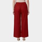 Women's Navy Blue Relaxed Fit Floral Printed Palazzos, Wine, small