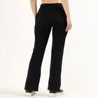 Women's Jet Black Flared Fit Side-Slit Track Pants, काला, small image number null