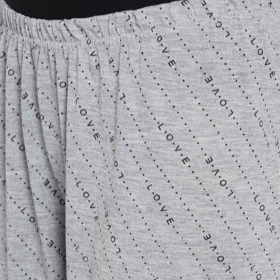 Printed Full Length Pyjama, Light Grey, large image number null