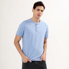 Men's Henley Half Sleeves T-Shirt , हल्का नीला, small image number null