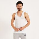 Cottton Solid Vest, White, small