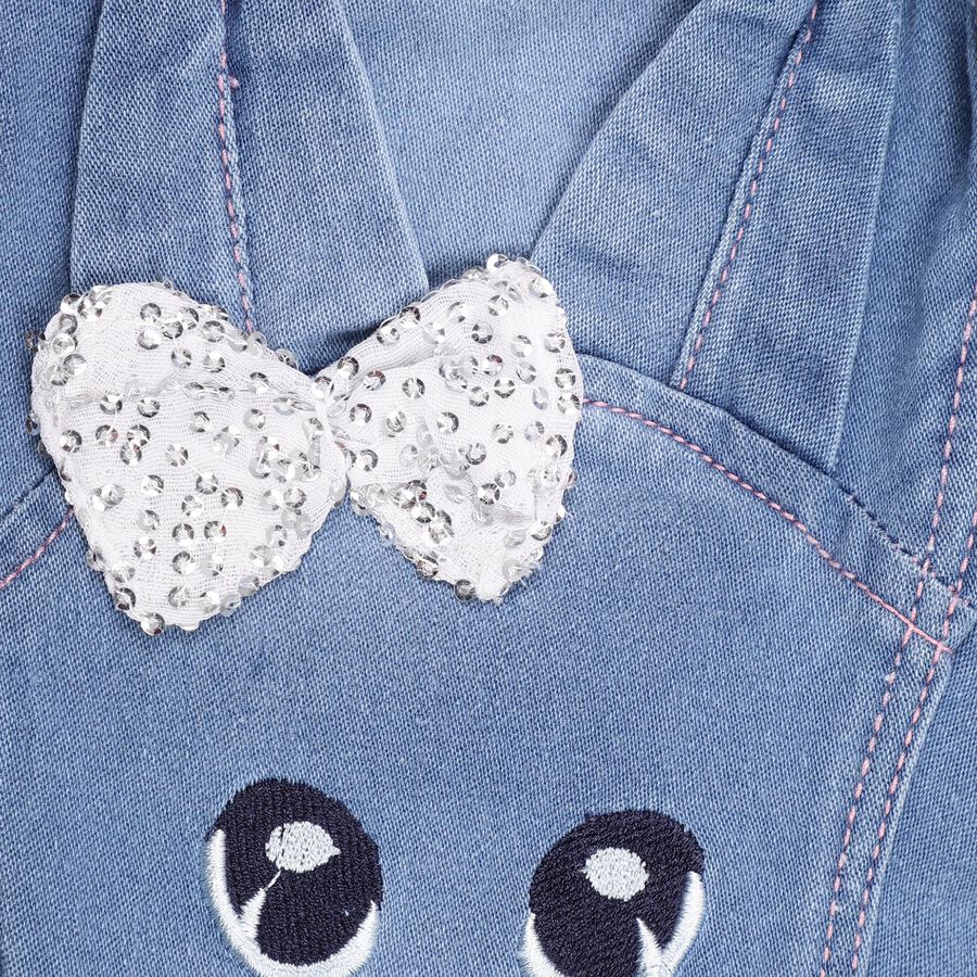 Girls' Light Blue Regular Fit Embellished Jeans, Light Blue, large image number null