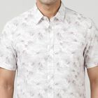 Men's Peach Cotton Floral Spread Collar Regular Fit Casual Shirt, पीच, small