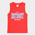 Boys Round Neck T-Shirt, Red, small image number null