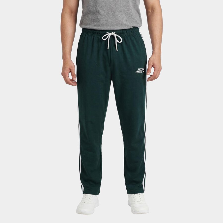 Men's Dark Green Slim Fit Jogger Track Pants, Dark Green, large