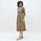 Women's Muted Sage Green Round Neck Floral Printed Kurta, हल्का हरा, small image number null