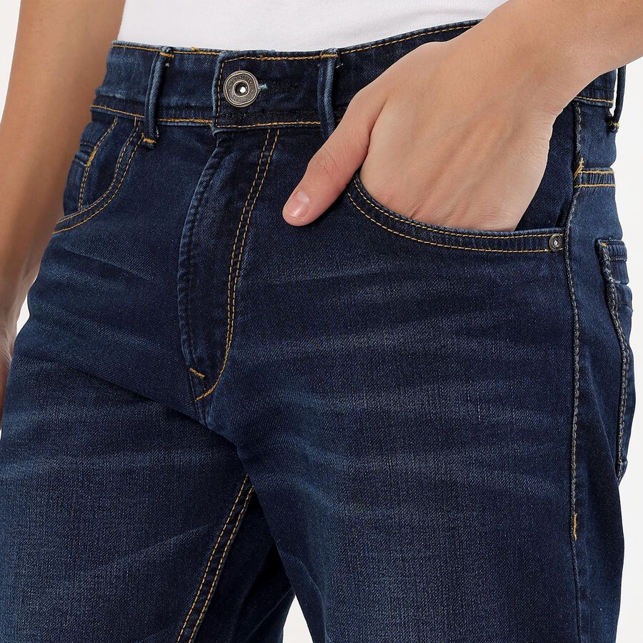 Men's Dark Indigo Slim Fit Classic Jeans, Dark Blue, large