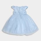 Girls' Light Powder Blue Floral Embroidered Party Wear Frock, Light Blue, small image number null