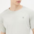 Men's Light Grey Round Neck Athleisure T-Shirt, Light Grey, small