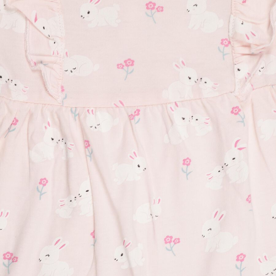 Infant Girls' 100% Cotton Frock, Light Pink, large image number null