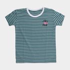 Girls' T-Shirt, गहरा हरा, small