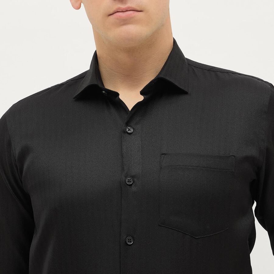 Men's Formal Shirt, काला, large image number null