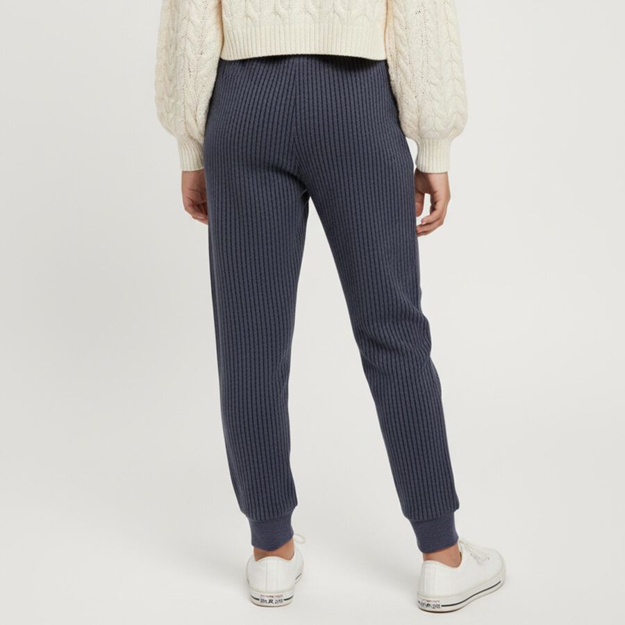 Girls Midnight Navy Blue Thermal Lower, Melange Blue, large image number null