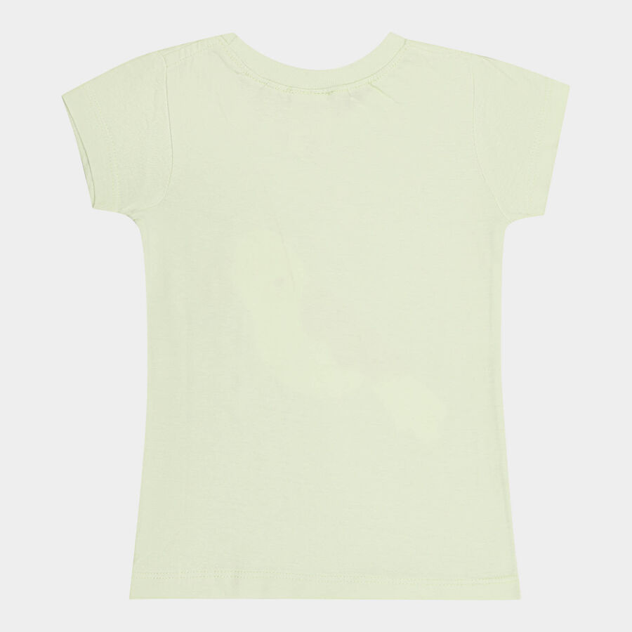 Girls Cotton T-Shirt, Light Green, large image number null