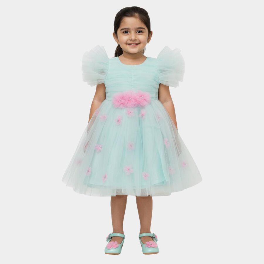 Girls' Frock, Light Green, large